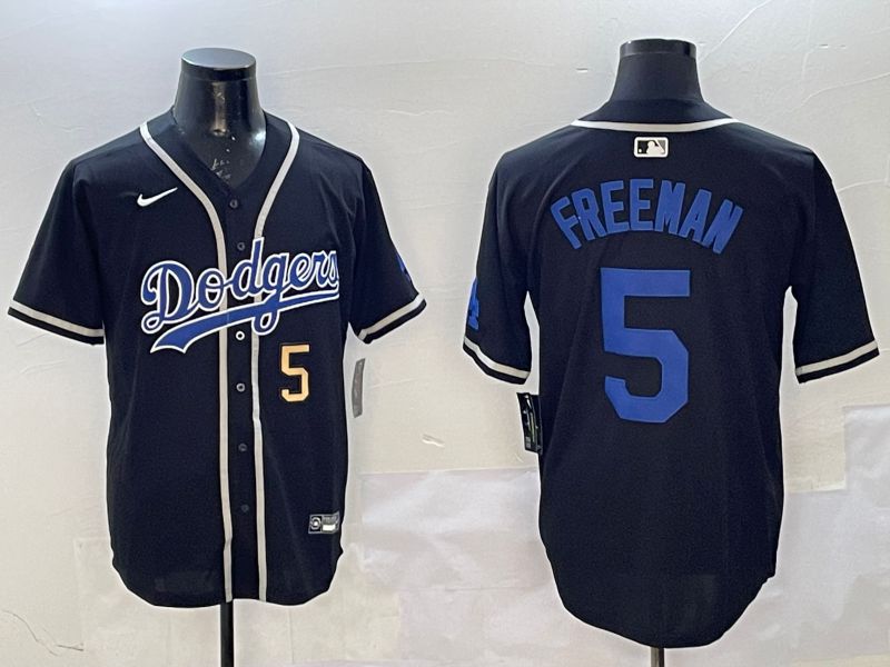 Men Los Angeles Dodgers #5 Freeman Black Fashion Game 2025 Nike MLB Jersey style 7